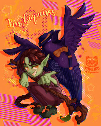 Illustration of two D&D original characters